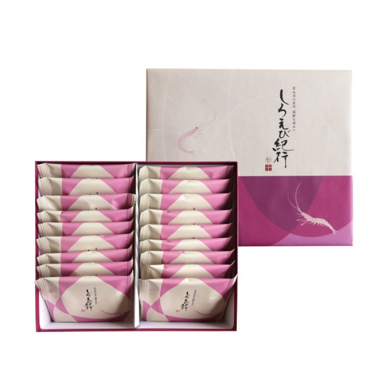 画像1: しろえび紀行 小箱（2枚×18袋）"Shiroebi-Kiko"  (1)