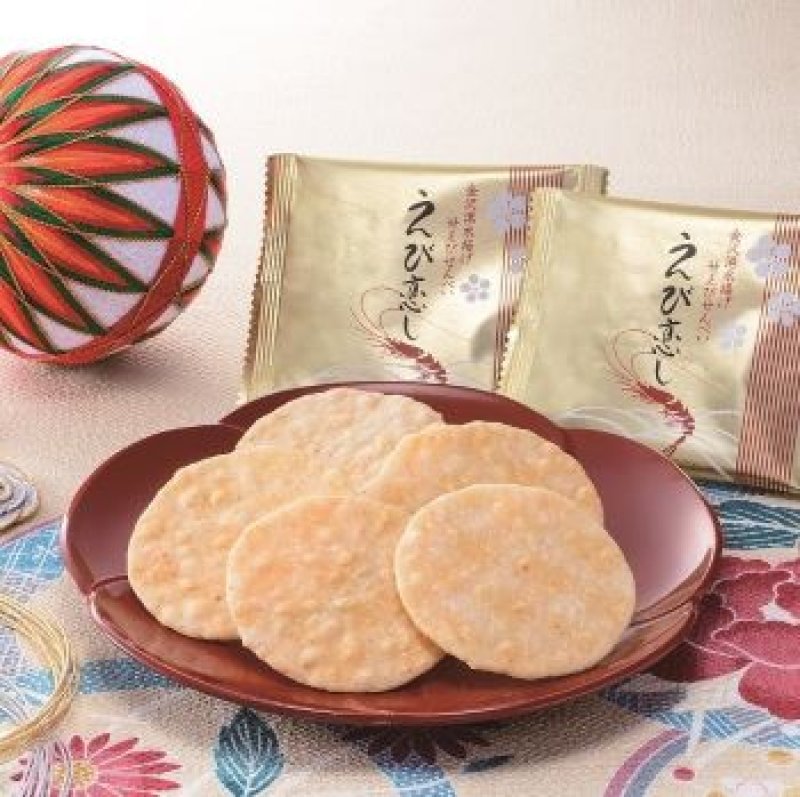 画像1: えび恋し 袋入　（18枚・ 甘えびせんべい）”Ebi Koishi - Ama Ebi Senbei)