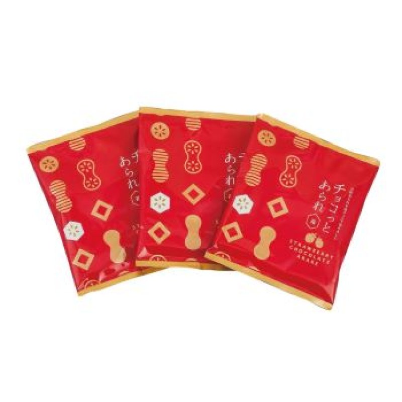 画像1: チョコっとあられ イチゴ 袋入(18g×6袋)"Choco&Arare Strawberry 18gX6packs"