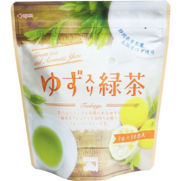 画像1: ゆず入り緑茶 ティーバッグ　 3g×10包 (1)