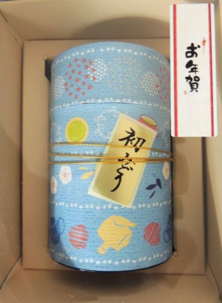 画像1: 限定品 お年賀用静岡県産深蒸し茶「初みどり」缶入り（ブルー缶） (1)